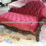 Hand carved chaise lounge chairs style European classic furniture