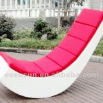 rattan chaise longue with cushion