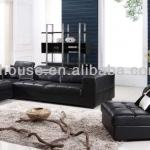 modern black sofa set italian design 8042