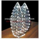 clear acrylic CD DVD rack music shop leaf shape