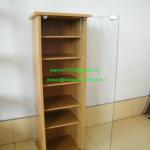 wooden cd rack design with glass-GTCR-002A