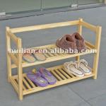 HLT001 Two shelfs wooden shoe rack with lacquer treatment