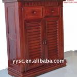 Popular red color solid wooden shoe cabinet