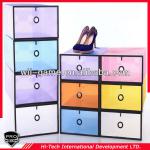 Color transparency PP material shoebox shelf