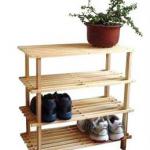 WOODEN FOUR SHELF SHOE RACK