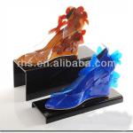 Combined acrylic shoe display layers