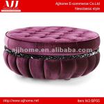 1.1m big round purple velvet ottoman BP55