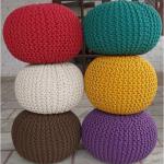 HAND KNITTED COTTON POUFS