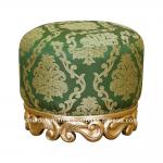 Vanya Reindra Round Carved Upholstered Stool