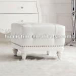 Home Use European New Classical Leather Bedside Stool /dresser stool with wooden frame leather cushion/antoque ottoman