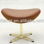 Dark tan aniline egg chair ottoman