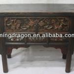 chinese antique Shanxi elm wood recycle distressed hand carved console table-10122419