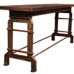 Cast Iron Base Console Table with wooden Top