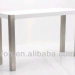 Cheap White Tall Console Table with Stainless Steel Legs/Hi-gloss Console Table (FOH-1615 Console Table)