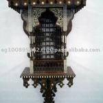 Antique Reproduction Handmade Inlaid Islamic Wall Double Shelf Console