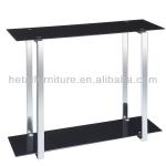 Black Glass with metal frame Console Table with good quality