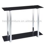 Black Glass with metal frame Console Table with good quality-9347