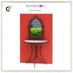 Elegant Unique Antique Superior Craft Wrought Iron and Wooden Console Table With Mirror