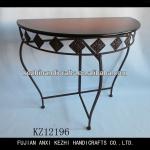 vintage half round wooden console table