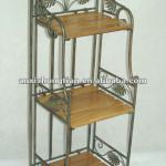 3-Tier Metal Book Shelf With Wood Top-HS100263