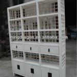 Chinese antique reproduction white wooden bookshelf-12122818