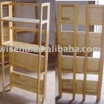 (W-BC-8017) 4 tier wood folding bookcase
