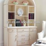 White colour Rose European classical wooden home office bookcase