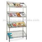 Chrome plated inclined meshes metal magazine racks