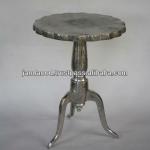 Cast Aluminium table in Rough Nickel finish and also available in mirror polish