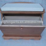 wooden bench with drawers.seating with cushion.storage bench