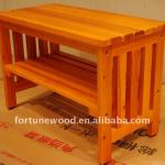 fir wood gang mounted bench
