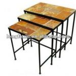 Metal To Wood Nesting Tables set of 3