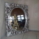 Classic Mirror Solid Mahogany Frame French Style Painted Wooden Accessories Antique Reproduction Vintage European Home Furniture