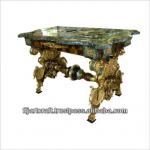 Marble Top Inlaid Cabriole Rectangular Table