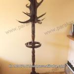 COATRACK Old oak wood horn antler