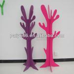 wooden tree shaped coat rack / wood hat tree rack