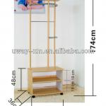 Wooden Free Standing Multiple Use Coat Rack with Shoe Rack HD-Y9