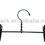 Simple black metal powder coated velvet coat pant hangers for clothes PF-E658