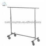 single lever garment rack with big wheels-W-HX09