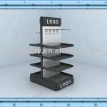 two sides metallic supermarket clothes stand