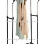 Folding metal clothes display racks and stands