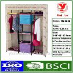 portable non-woven fabric metal wardrobe