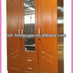 Wood Melamine Wardrobe with Mirror-HMY-037