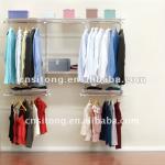 1.8m Metal Closet Shelving Kit with chrome finish and Satin Nickel Surface treatment