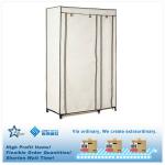 beige assemble portable non-woven fabric wardrobe