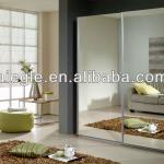 2 glass door laminate MDF sliding door integral wardrobe 2013 new design