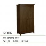 RD Range Dark Solid Oak Hanging Robes/Oak Wood Wardrobes-RDHR