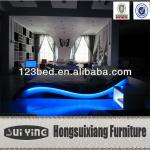 A044-1 modern latest design LED lighting music bed bedroom furniture