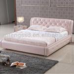Elegant Pink Leather Soft Bed (8503#)