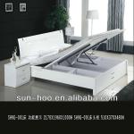 white gloss coating wood+ MDF bedroom furniture bed